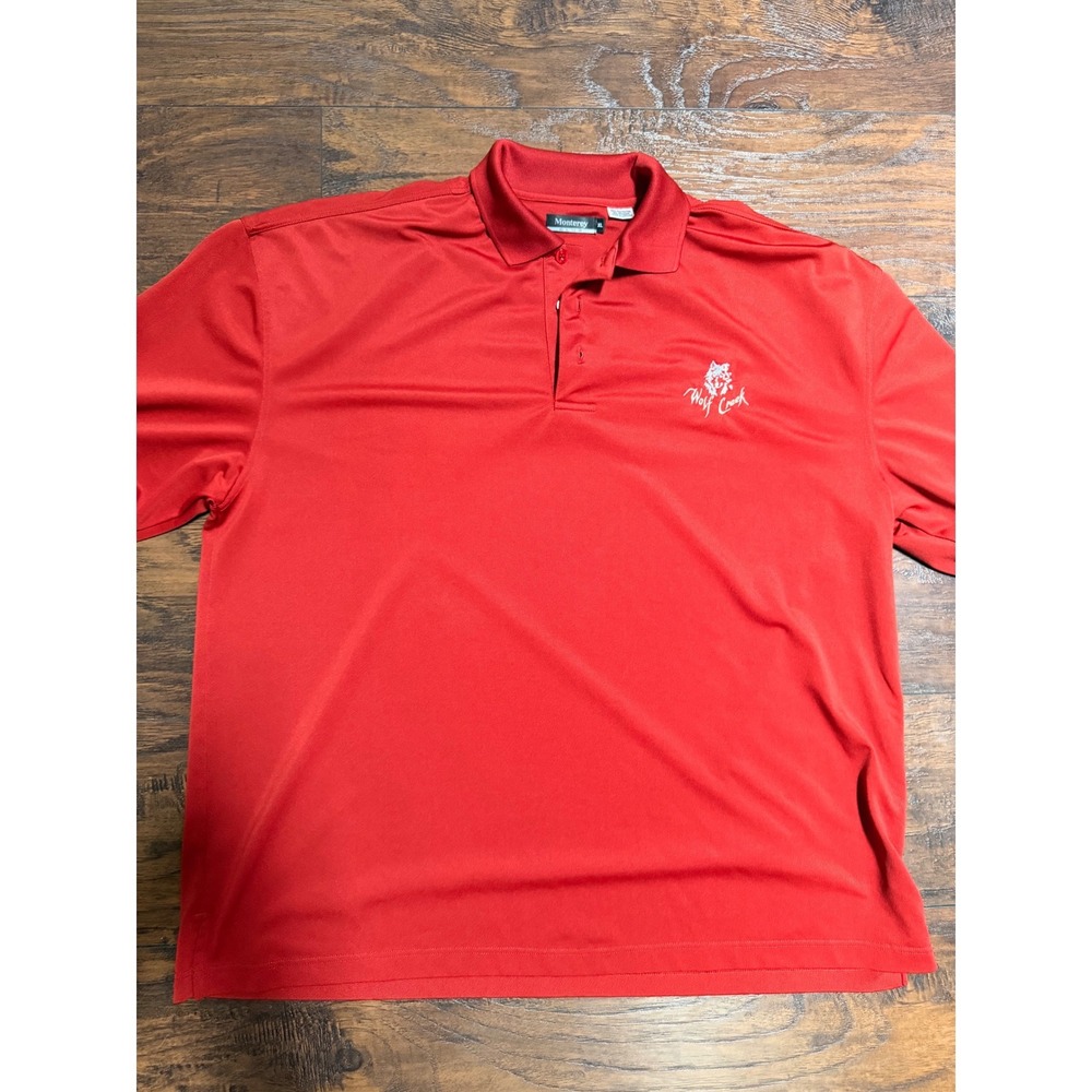 Monterey Club Mens Wolf Creek Golf Polo Shirt Red Short Sleeve XL